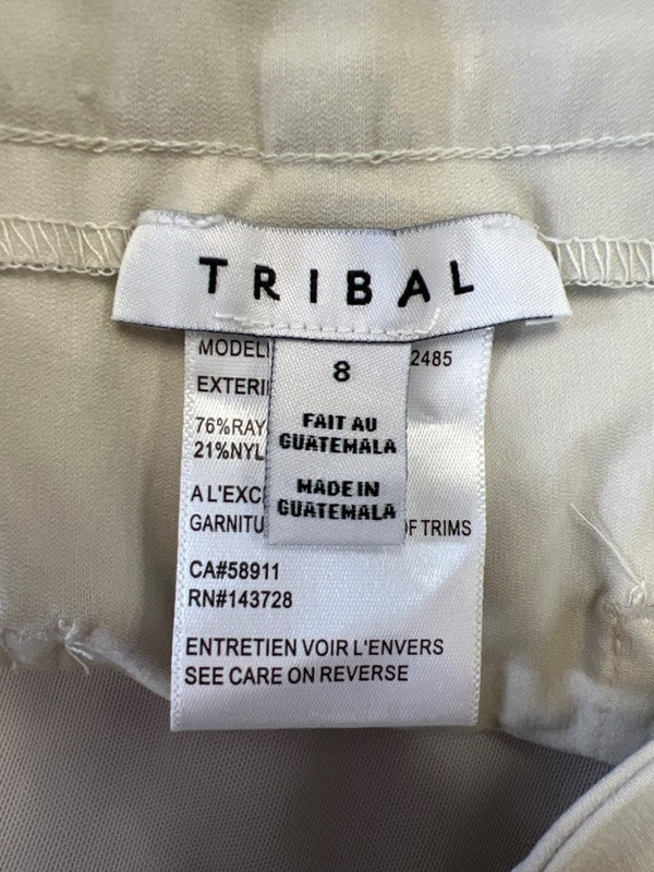 Tribal Women's Taupe/Beige Stretch Pull On Cropped Trouser Pants - 8 image 3