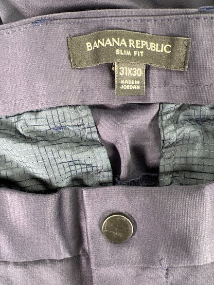 Banana Republic Men's Blue Slim Fit Dress Pants - 31x30 image 3