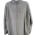 adidas Men's Gray 1/4 Zip Long Sleeve Pullover Sweatshirt - 2XL