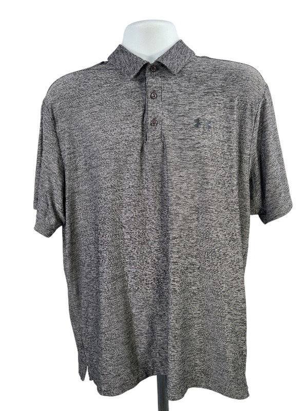 Under Armour Men's Gray HeatGear Short Sleeve Athletic Polo - L