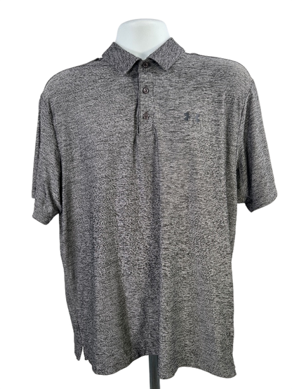 Under Armour Men's Gray HeatGear Short Sleeve Athletic Polo - L