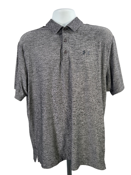 Under Armour Men's Gray HeatGear Short Sleeve Athletic Polo - L