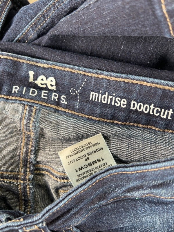 Lee Women's Dark Wash Riders Midrise Bootcut Denim Jeans - 8 Petite image 3