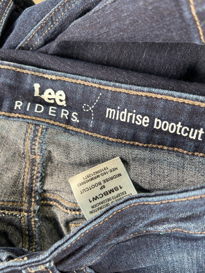 Lee Women's Dark Wash Riders Midrise Bootcut Denim Jeans - 8 Petite image 3
