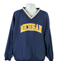 Pro Player Men's Blue U of M Michigan Pullover Windbreaker Jacket - 2XL