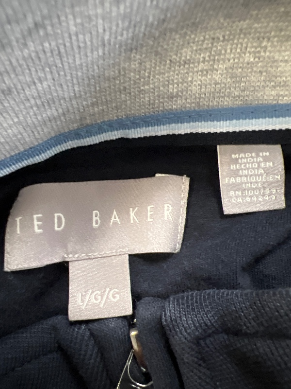 Ted Baker Men's Blue 1/4 Zip Long Sleeve Pullover Sweater - L image 3