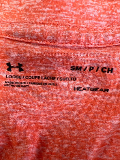 Under Armour Women's Orange Heatgear Loose V Neck Short Sleeve Shirt - S image 3