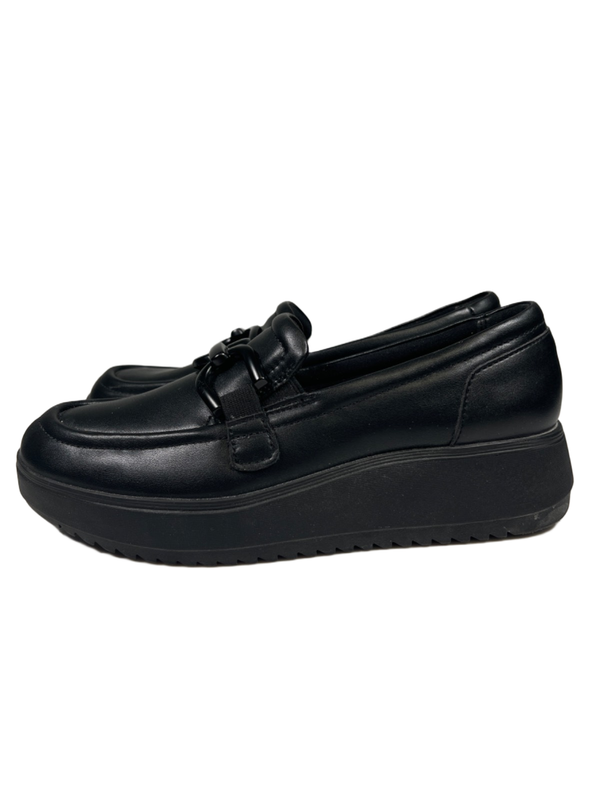 Clarks Collection Women's Black Leather Zylah Top Platform Loafers - 7.5 image 5
