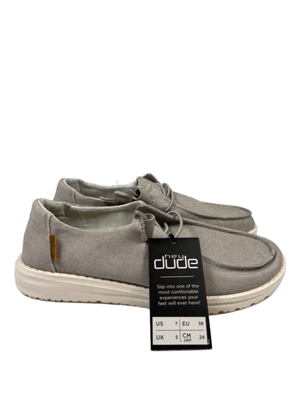 Hey Dude Women's Gray Canvas Wendy Slip On Shoes - 7