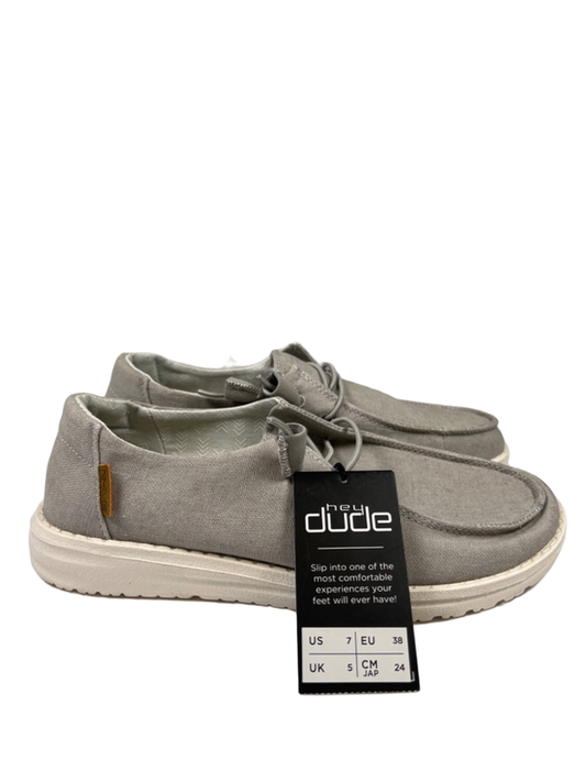Hey Dude Women's Gray Canvas Wendy Slip On Shoes - 7