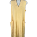 J.Jill Wearever Collection Women's Yellow Sleevless Pocket Front Shirt Dress - S