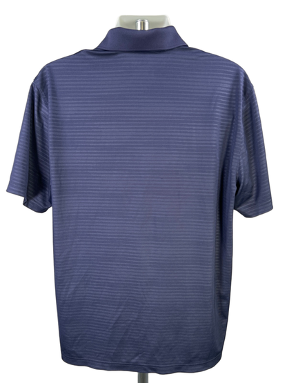 Under Armour Men's Blue Striped Short Sleeve HeatGear Polo Shirt - XL image 2