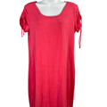 Artisan NY Women's Pink/Coral Short Cinch Sleeve T-Shirt  Dress - M