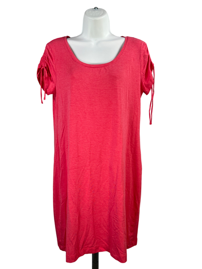 Artisan NY Women's Pink/Coral Short Cinch Sleeve T-Shirt  Dress - M