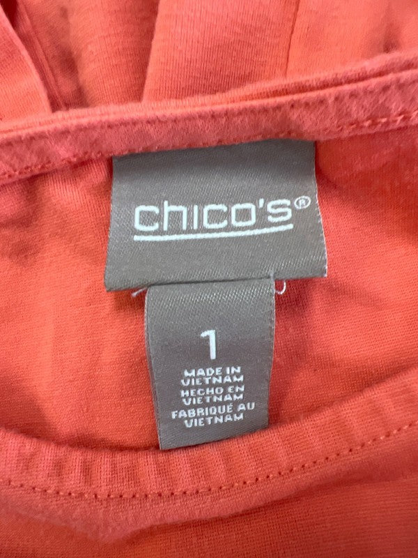 Chico's Women's Pink/Coral Short Sleeve T-Shirt - 1/US M image 3