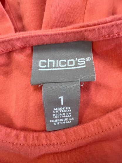 Chico's Women's Pink/Coral Short Sleeve T-Shirt - 1/US M image 3