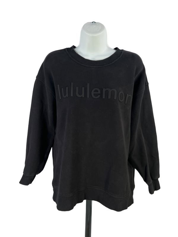 Lululemon Women's Black Oversized Scuba Crewneck Sweatshirt - 4