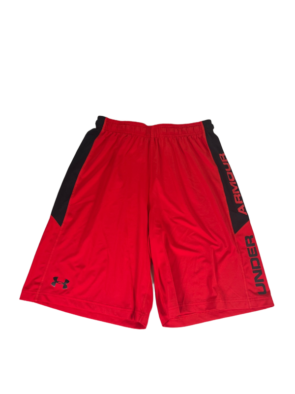 Under Armour Men's Red/Black Loose Stretch Waist Athletic Shorts - M