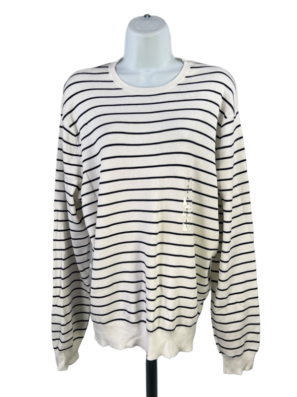 Polo Ralph Lauren Women's Blue/White Striped Knit Long Sleeve Sweater - L