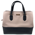 Kate Spade Women’s Light Beige/Purple/Black Evangeline Saffiano Leather Satchel