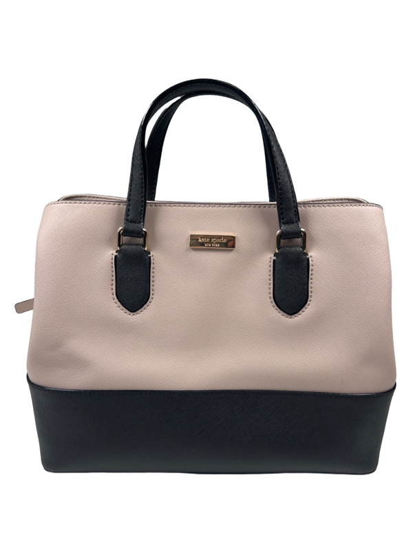 Kate Spade Women’s Light Beige/Purple/Black Evangeline Saffiano Leather Satchel