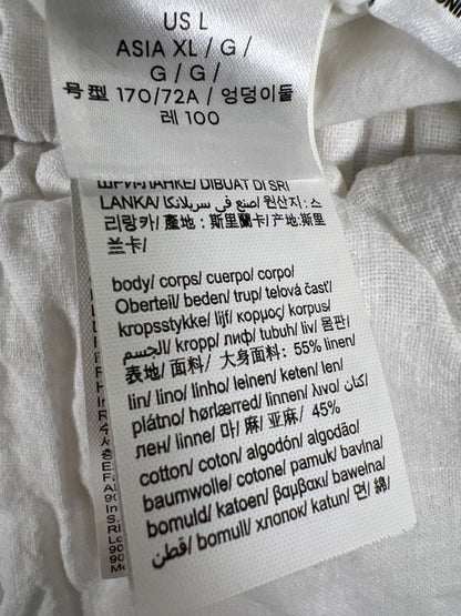 Calvin Klein Women's White Pull On Linen Blend Shorts - L image 4