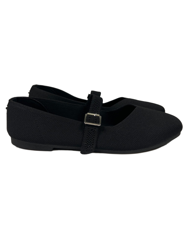 Steve Madden Women's Black Richmond Knit Mary Jane Flats - 7.5