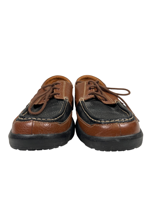 Dr. Comfort Women's Black/Brown Leather Patrick Lace Up Boat Shoes - 13 image 2