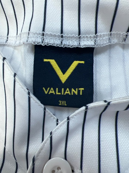 Valiant Men's Blue/White Striped University Of Michigan Baseball Jersey - 3XL image 3