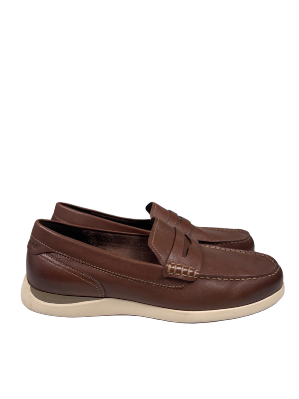 Cole Haan Men's Brown Grand Atlantic Penny Moc Toe Slip On Loafers - 11