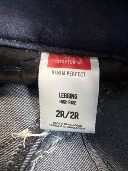 Express Women's Dark Wash High Rise Jegging Pants - 2 image 4