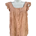Pleione Women's Blush Pink Sleeveless Pleated Blouse - S