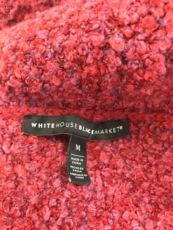 White House Black Market Women’s Red 1/4 Zip Pullover Tunic Sweater - M image 3
