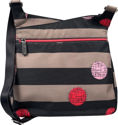 Vera Bradley Women’s Gray Striped Polka Dot Hobo Messenger Bag image 2