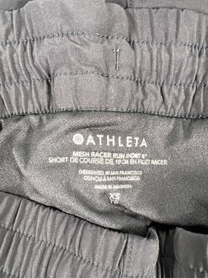 Athleta Women's Black Mesh Racer Run Lined Athletic Shorts - XS image 3
