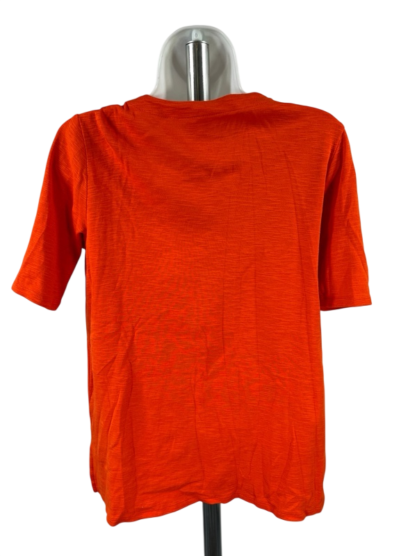 J.Jill Women's Orange Short Sleeve Scoop Neck Side Slit T-Shirt - XS image 2