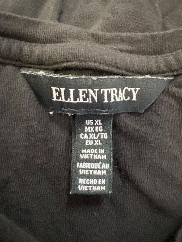 Ellen Tracy Women's Black Short Sleeve Hi-Low Tee Shirt - XL image 3