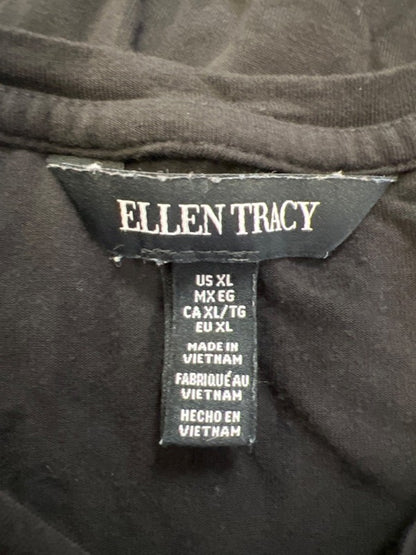 Ellen Tracy Women's Black Short Sleeve Hi-Low Tee Shirt - XL image 3