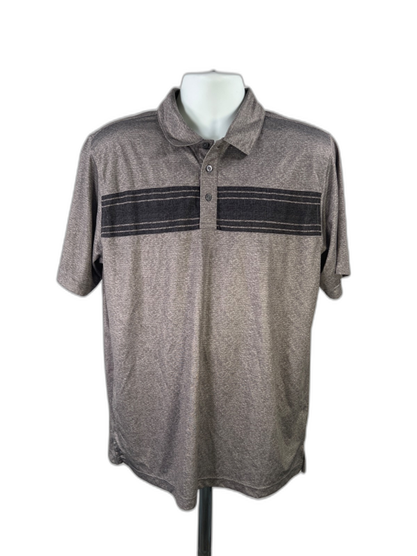 Pebble Beach Men's Gray Dry-Luxe Active Golf Polo Shirt - L