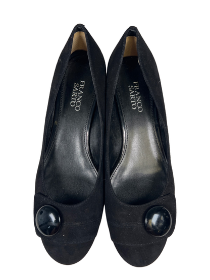 Franco Sarto Women's Black Faux Suede Asia Block Pump Heels - 8.5 image 3