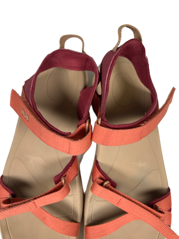 Teva Women's Tan/Orange Verra Slingback Strappy Hiking Sandals - 9 image 3