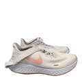 Nike Women's White/Coral Revolution 5 Flyease Running Shoes - 9