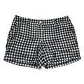 Loft Women's Black/White Checkered Plaid Linen Blend Shorts - 12