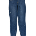 Spanx Women's Medium Wash Distressed Pull On Skinny Denim Jeans - M