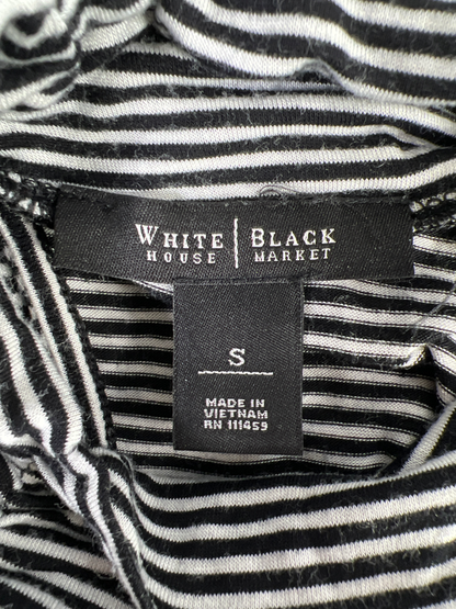 White House Black Market Women’s Black Striped Long Sleeve Shirt - S image 3