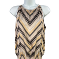 White House Black Market Women's Beige/Yellow Sleeveless Blouse - 4