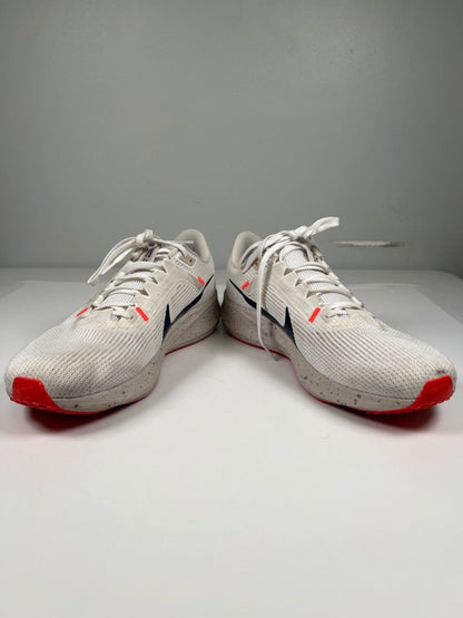 Nike Air Men's White Zoom Pegasus 40 Lace Up Road Running Athletic Shoes - 10.5 image 6