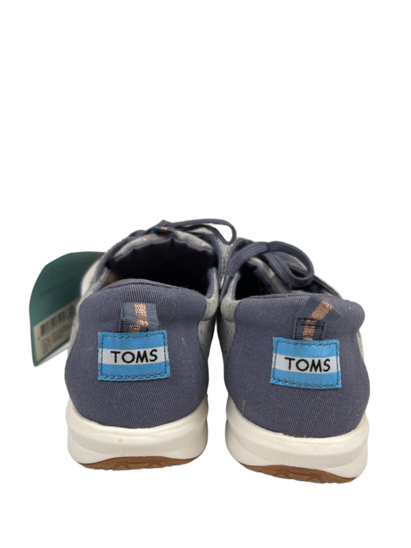 Toms Women's Blue Del Rey Chambray Metallic Polka Dot Lace Up Sneakers - 7 image 4