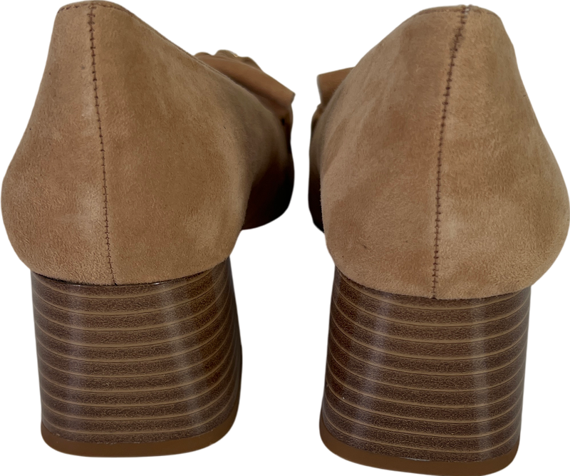 Enzo Angioini Women's Beige Fringe Block Heels - 7 image 4