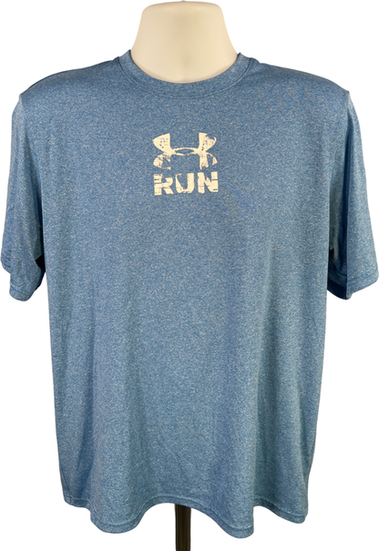 Under Armour Men’s Blue HeatGear Short Sleeve Run Athletic T-Shirt - L